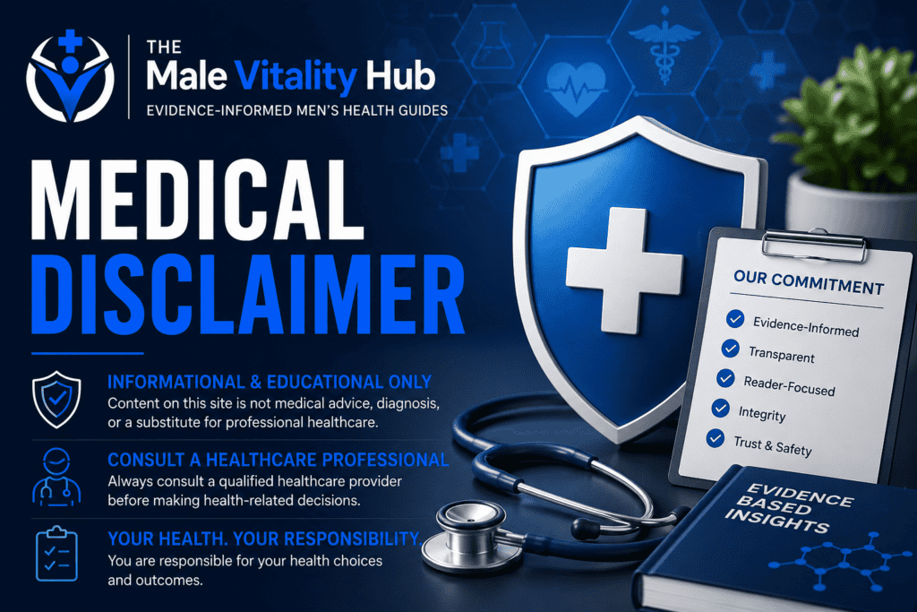 Medical Disclaimer page for The Male Vitality Hub
